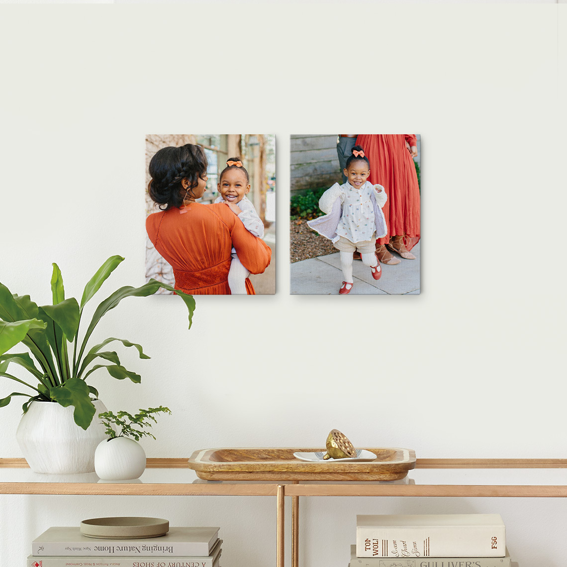 An image of Personalised Set Of 2 8" x 10" Slim Canvas Photo Prints | By Truprint